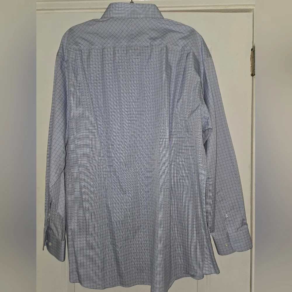 NWT Jos. A. Bank Men's Reserve Blue Checkered Dress Shirt Size 17 1/2-35 - Picture 2 of 5